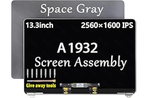 GBOLE Screen Replacement for MacBook Air Retina 13.3” A1932 2018 Full LCD Screen Complete Top Assembly EMC 3184 MRE82LL/A MVH82LL 2560x1600 (Space Grey)