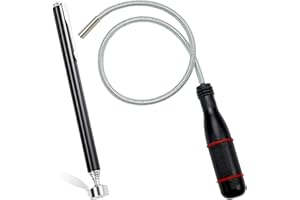 ANTEECANA 2 Pack Magnetic Telescoping Pickup Tools— 25" Extendable Magnetic Pick Up Tool with 5lb Pull Force; 22" Flexible Bendable Retriever Stick,Cool Gadget Gifts for Men,Husband,Dad,Mechanic,Tech,Handyman