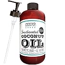 Fractionated Coconut Oil USA Premium Therapeutic Grade 16 Ounce Liquid Carrier Oil For Aromatherapy Relaxing Massage and Diluting Essential Oils With Pump and eBook