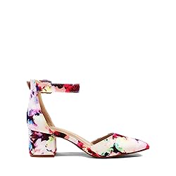 DREAM PAIRS Womens Low Heel Pump Shoes, Floral