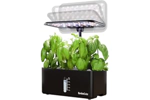 GARDENCUBE Hydroponics Growing System Indoor Garden: Herb Garden Kit Indoor 8 Pods with LED Grow Light Quiet Water Pump Smart Automatic Healthy Fresh Herbs Vege - Hydroponic Gardening Herb Grower Home Kitchen