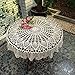 USTIDE 31.5inch White Round Handmade Crochet Sunflower Tablecloth Cotton Lace Table Doilies