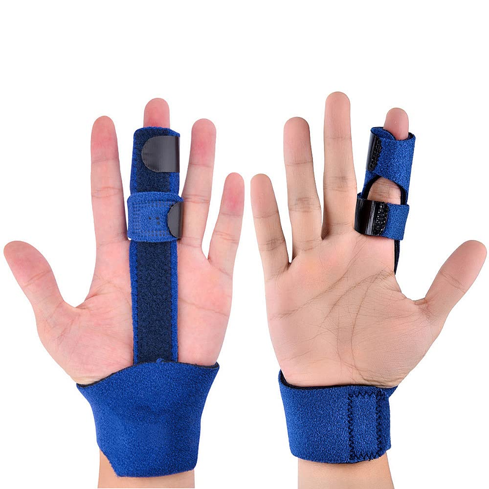 CCZAILAI Finger Splints Finger Brace with Wrist Brace Adjustable Trigger Finger Straightener for Index Knuckle Protector for Arthritis Mallet Sprains Broken