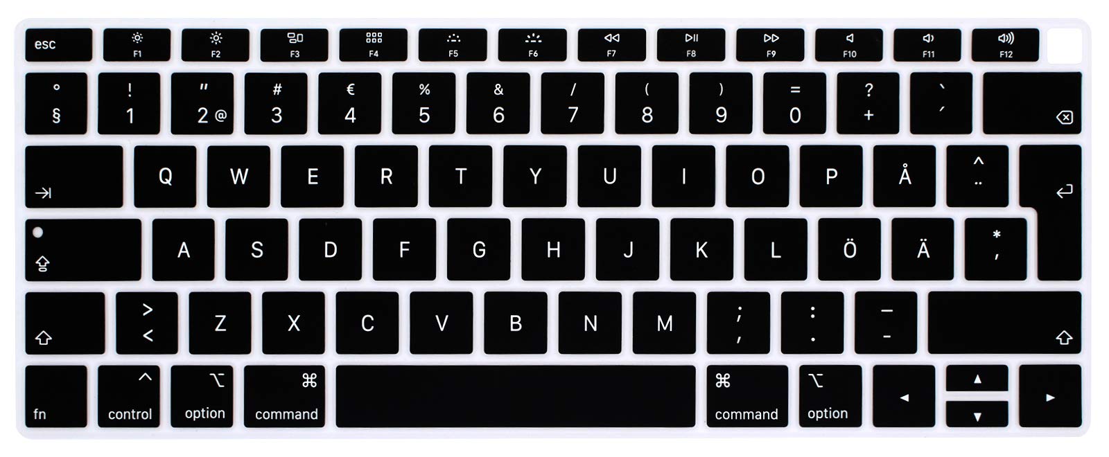 MMDW Swedish Language Keyboard Cover Compatible with MacBook Air 2018 Release 13.3 inch A1932 with Retina Display and Touch ID Silicone Soft Protector,European Version