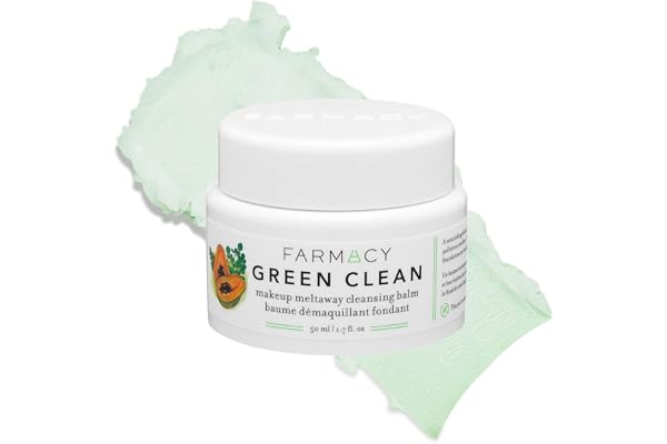 Farmacy Makeup Remover Cleansing Balm - Green Clean Waterproof Makeup Remover + Oil Based Cleanser - Gentle Exfoliating Doubl