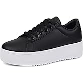 JABASIC Women Fashion Sneakers Low-top Lace-Up Stylish Walking Shoes Comfort Platform Sneakers