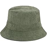 Quanhaigou Corduroy Bucket Hats Unisex Reversible Travel Daily Cap for Men Women Teens