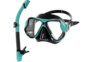 YLKJSWIM Snorkeling Gear for Adults, Snorkel Mask Set 180 Degree Tempered Glass Anti Fog Goggles Dry Top Snorkel Set Scuba Diving mask with Soft Silicone Skirt Anti-Leak Comfortable Snorkel Set