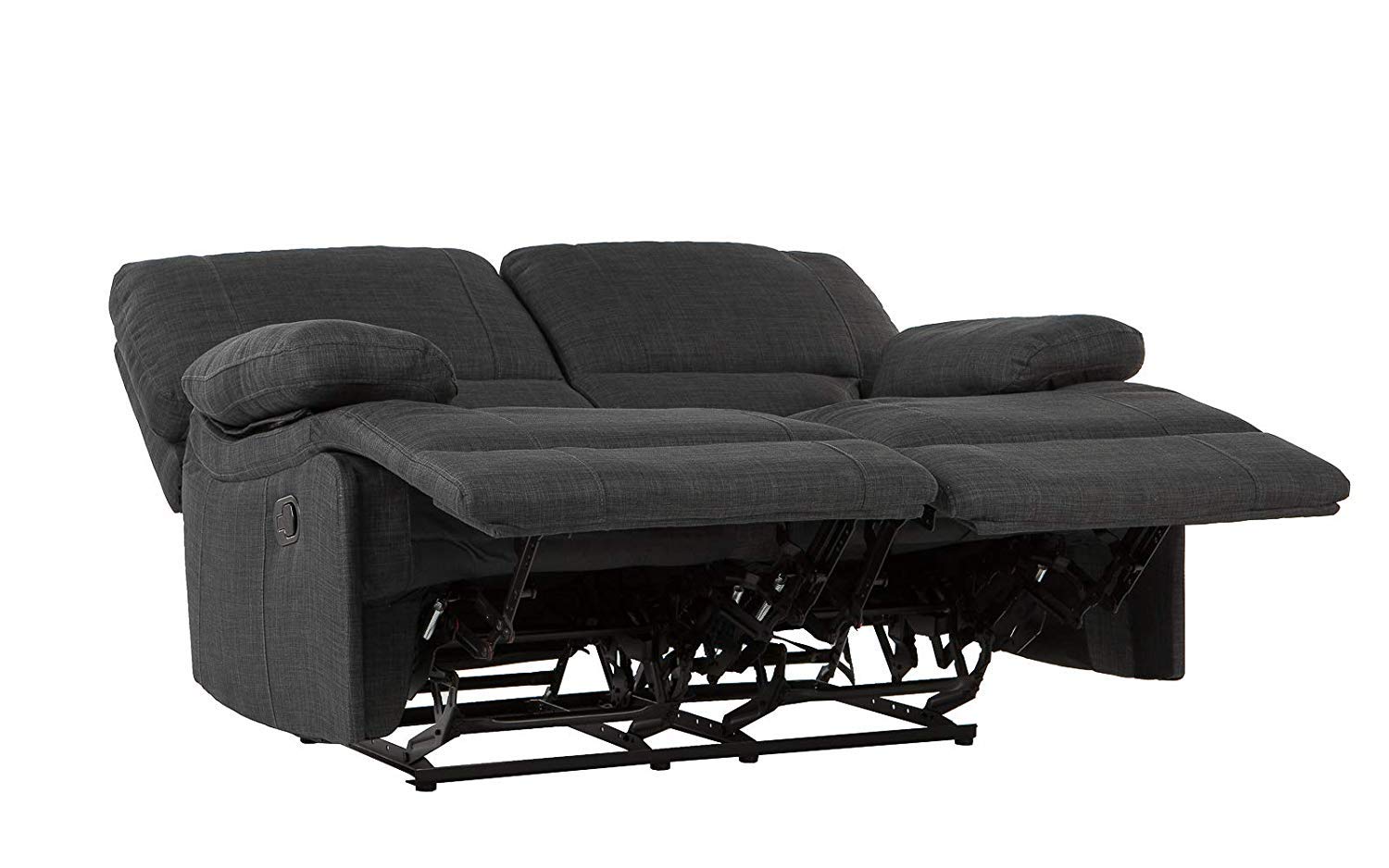 Divano Roma Furniture Classic and Traditional Dark Grey Fabric Oversize