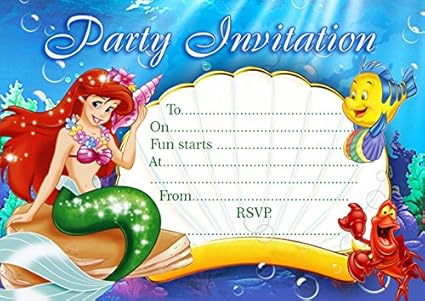 10 Inviti Per Festa Di Compleanno Little Mermaid Per Bambini
