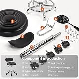 KKTONER PU Leather Modern Rolling Stool with Low Back Height Adjustable Chair view 7