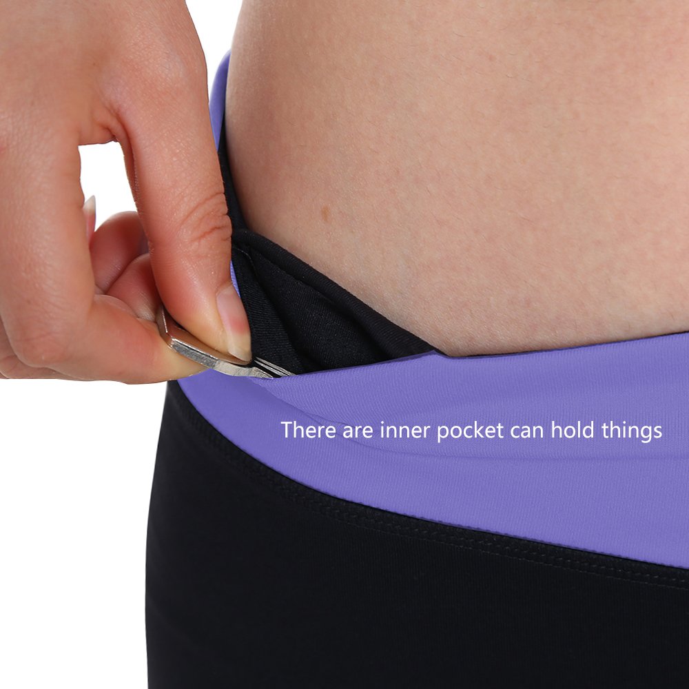 Women\'s Workout Yoga Running Boy Cut Foldover Shorts Inner Pocket