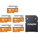 KOOTION 5Pack 128GB Micro SD Card Micro SDXC UHS-I High Speed Up to 90MB/s TF Card 128GB Card Memory U3,A1,V30