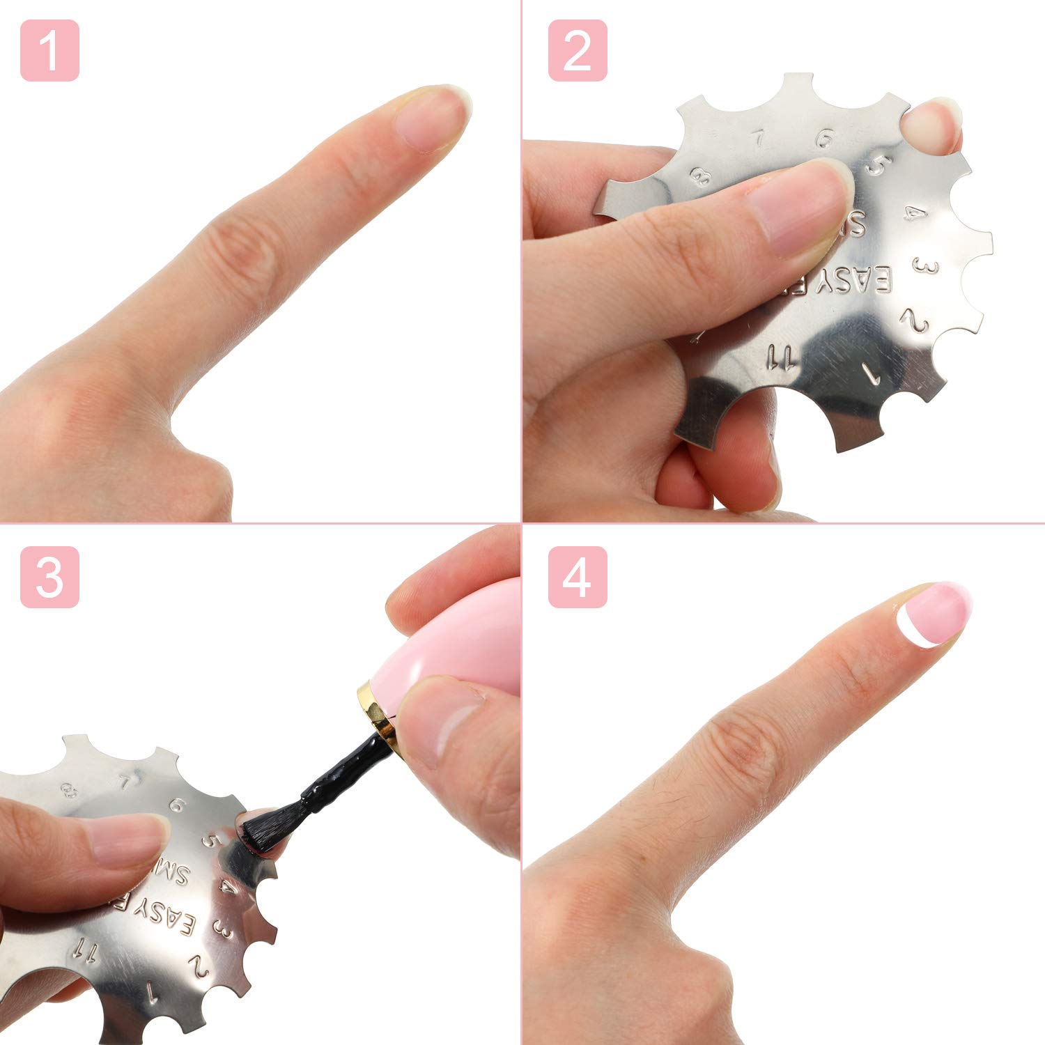 6 Pieces Nail Manicure Edge Trimmer Diy Plate Module, Stainless Steel Easy French Smile Line Gel Cutter Tool, Nail Acrylic Tool Kit (6 Patterns) : Beauty