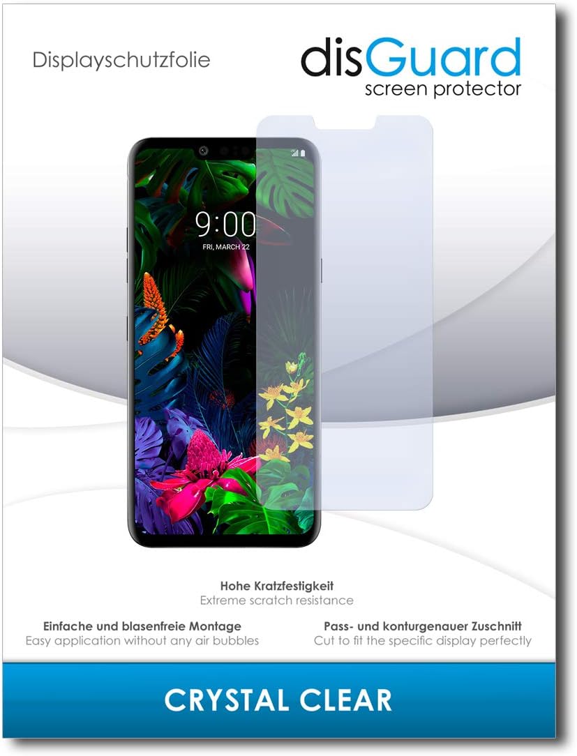disGuard Tempered Glass Film for LG G8 ThinQ [Pack of 2] Screen Protector Film, Extremely Scratch-Resistant, Crystal Clear, HD Clear, Ultra Transparent