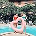 Jellydog Toy Heart Pool Float, Inflatable Swimming Ring, Sweet Love Tube Float, Summer Swim Pool,Girls Beach Toy, Water Fun Party Toy for Adult