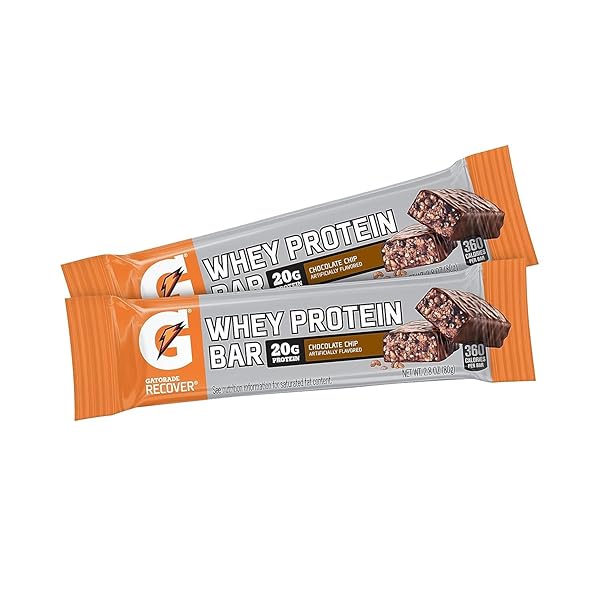 GATORADE WHEY PROTEIN RECOVER BAR, CHOCOLATE CHIP, 2.8 OUNCE BARS (12 COUNT)