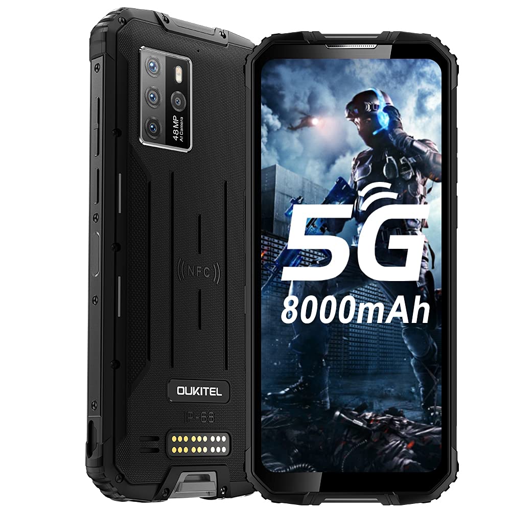 OUKITEL WP10 5G Rugged Smartphone Unlocked, 8000Mah Battery 18W Fast Charging, 6.67