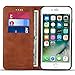 FLY HAWK iPhone 6/6S Leather Wallet Phone Case iPhone Case with Card Holder Kickstand Protective Flip Cover Brown Cover