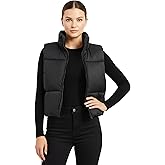 solomate Womens Cropped Puffer Vest Lightweight Quilted Sleeveless Stand Collar Zip-Up Padded Short Vest