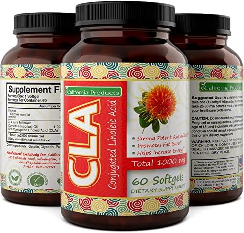 CLA Weight Loss Supplement for Men &amp; Women - Pure Conjugated Linoleic Acid Softgels for Natural Fat Burn Metabolism Boost Muscle Appetite Suppressant High Potency Diet Pills - California Products