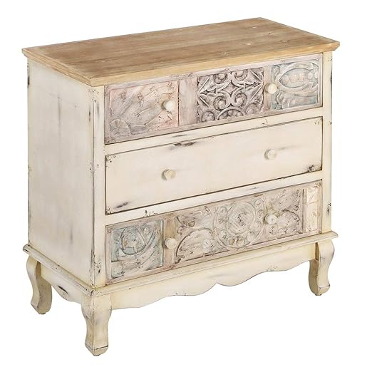 Comodas Vintage 80x35x80 Decorhome Calcuta 3 Cajones Hogar Y