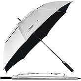 Fulynmen 68/62/54 Inch UPF50+ Sun Umbrella UV Protection UV Umbrellas for Sun Protections Windproof Large Golf Umbrella Auto Open and Vented Double Canopy Umbrellas for Sun and Rain