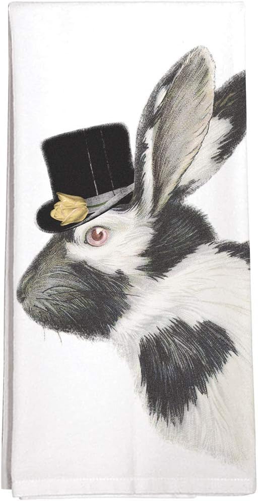 Montgomery Street Bunny with Hat Cotton Flour Sack Dish Towel