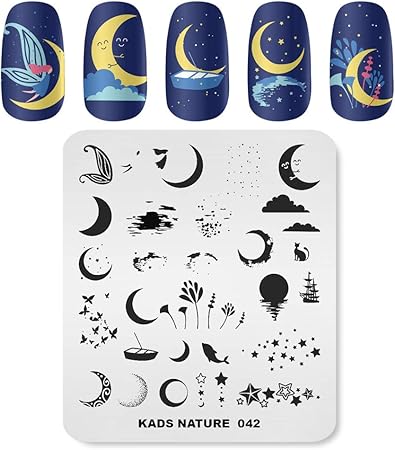 Amazon Kads ネイルスタンププレート 月 スター スタンピングネイルプレート ネイルステンシル ネイルアート用品 Na042 Kads ネイルスタンパー ステンシル 通販