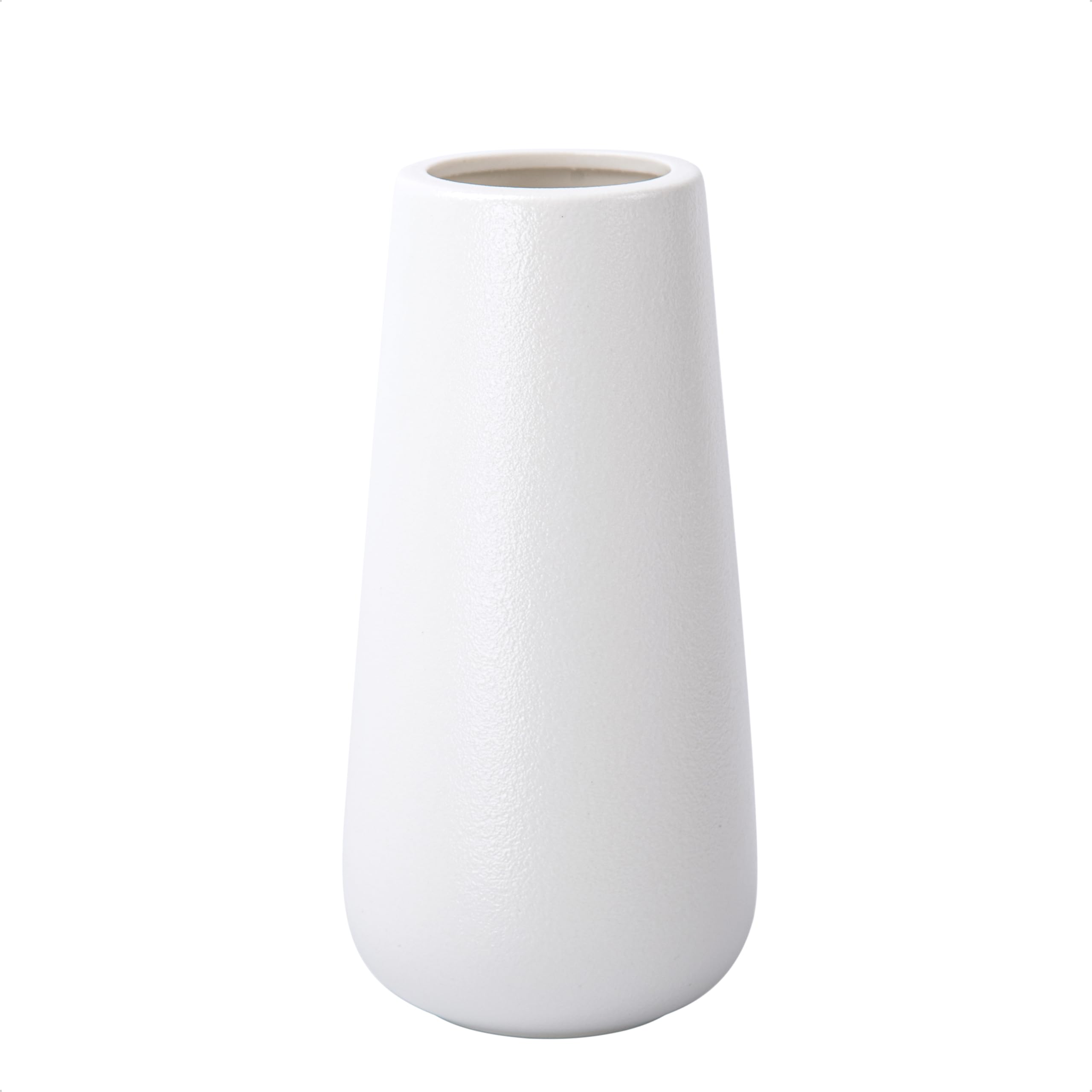 8 Inch Snow White Ceramic Flower Vase for Home Décor, Design Box Packaged