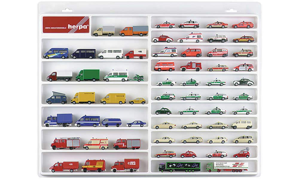 herpa 029209 - Car/transport showcase, suspended showcase for car and aircraft models with special attention to detail, white