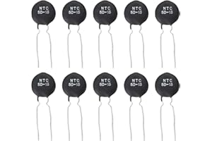 MECCANIXITY 10 Pcs NTC 5D-15 5 Ohm MF72 Power Direct Heat Type Negative Temperature Coefficient Thermistor Temperature Sensors