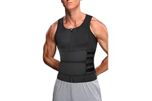 Body Shaping Sauna Vest, Men Body Shaping Vest, Breathable Gym Fitness Vest with Double Belt