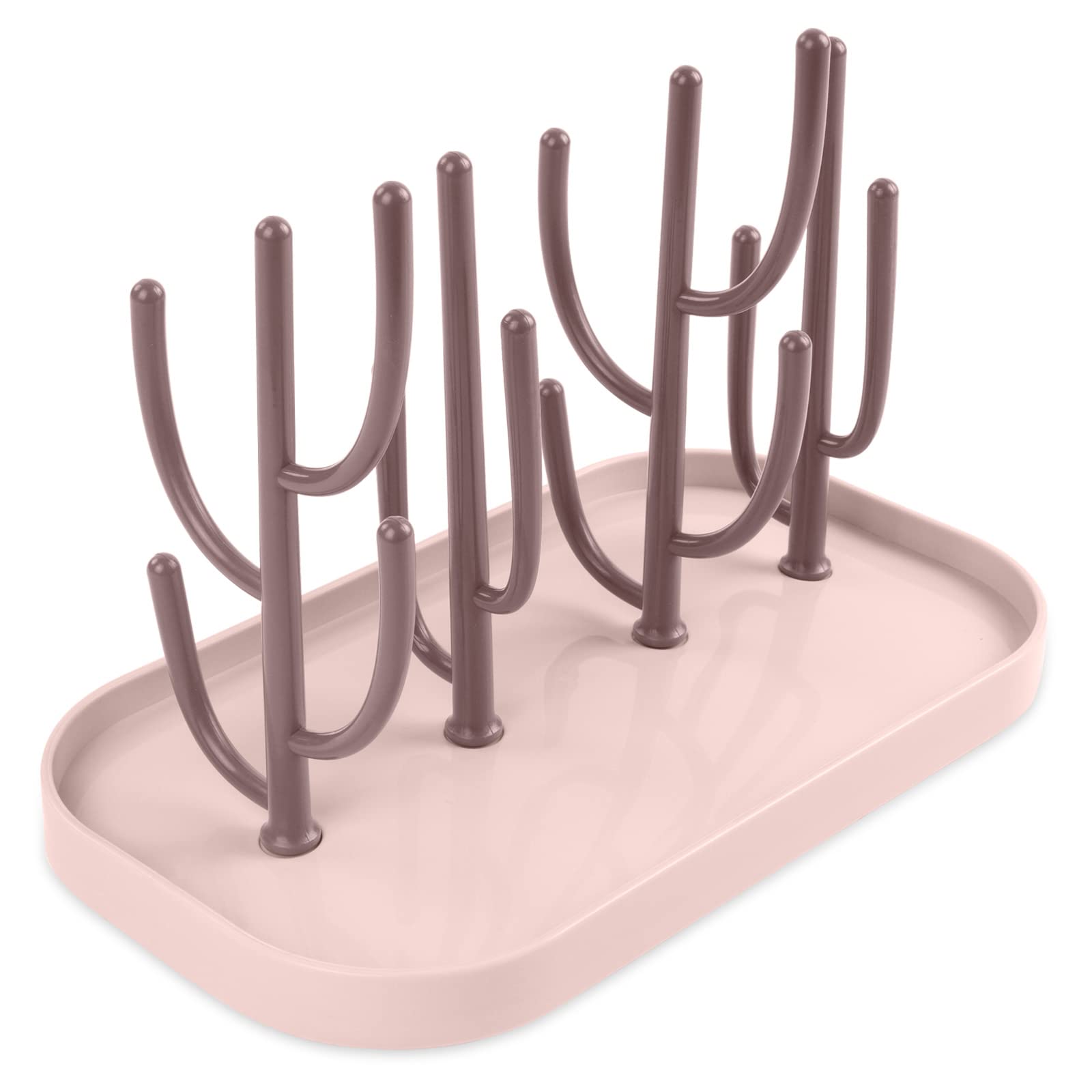 Vicloon Baby Bottle Drain Rack,Feeding Cup Holder with Detachable Brackets,Multifunctional Bottle Storage Drying Rack for Bottles,Teats,Cups,Reusable Baby Bottle Holder Baby Accessories(Pink)