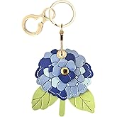 BORKUANA Leather Keychain Holder Case Compatible with AirTag,Cute Protective Cover with Keyring