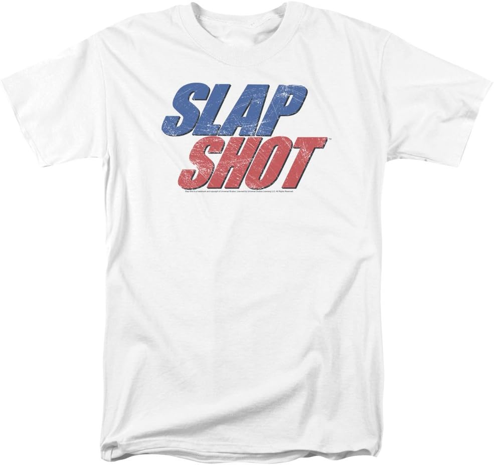 Trevco Men's Slap Shot Blue & Red Logo Adult T-Shirt