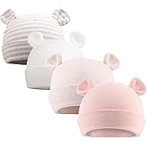 Original Cotton Newborn Hats for Girls Striped Preemie Baby Hats Bear Ears Infant Boys Beanies 0-6 Months