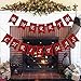 Jolik Merry Christmas Banner with Two Snowflake Flags - Buffalo Plaid Banner Decoration for Fireplace Wall Tree Christmas Decoration