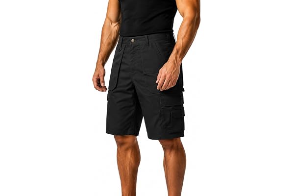 RANKSING Men's Cargo Shorts for Work Relaxed Fit Outdoor Multi-Pocket Work Utility Tactical Hiking Travel Casual Shorts