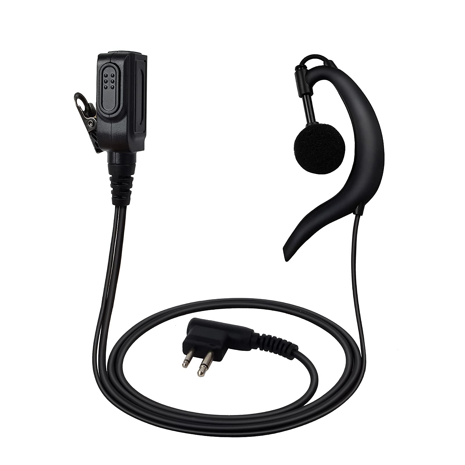 HYS Security Bodyguard Earpiece with Mic PTT G-Shape Headset Compatible with Motorola DP1400 CP040 GP88 GP300 Walkie Talkie
