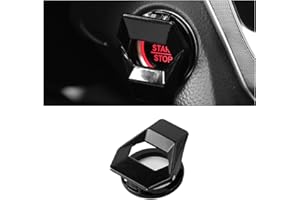 GLSOWEE Car Engine Start/Stop Button Cover, Zinc Alloy Car Push Button Start Cover Car Power Control Trim, Universal Key Ignition Switch Protective Cover for Cars, SUVs (Black)