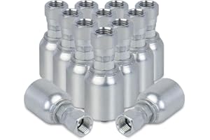 AKM 12-Pack 3/8 Hose x 3/8 JIC 37° Hydraulic Hose Fittings Female Hydraulic Hose End Swivel Crimp Fitting Coupling Hydraulic Fittings