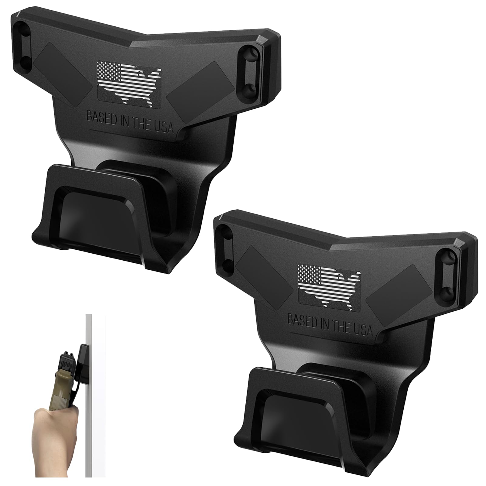 Photo 1 of [2PACK] Magnetic Gun Mount for Car Truck, Gun Magnet for Pistol Shotgun Revolver, Gun Holder Rated Max Up to 15 LBS with Trigger Guard Protection Conceal in Desks Safes Walls Easy to Access & Release