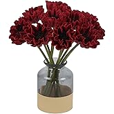 IPOPU Dark Red Poppies Flowers Artificial 10PCS 13" Realistic Dark Red Artificial Flowers Small Fake Poppies for Faux Floral Centerpieces, Tables, Wedding Decorations, Reception
