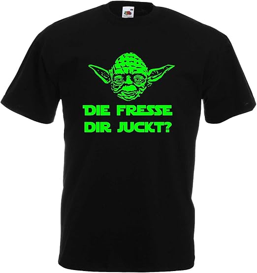 Master Yoda Herren TShirt Star Wars Spruch DIE Fresse DIR JUCKT