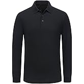 Miqieer Men's Long Sleeve Polo Shirts Regular-Fit Cotton Golf Polo Shirts