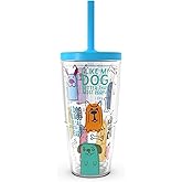 Tervis Dog Sayings Made in USA Double Walled Insulated Tumbler Travel Cup Keeps Drinks Cold & Hot, 24oz with Straw Lid, Classic