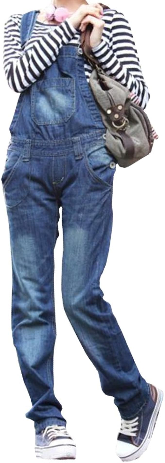 Amazon ヒルズモード Hillsmode レディース デニム パンツ 秋 冬 オールインワン サロペット オーバーオール つなぎ ジーンズ M L Xl 大きいサイズ ジーンズ 通販