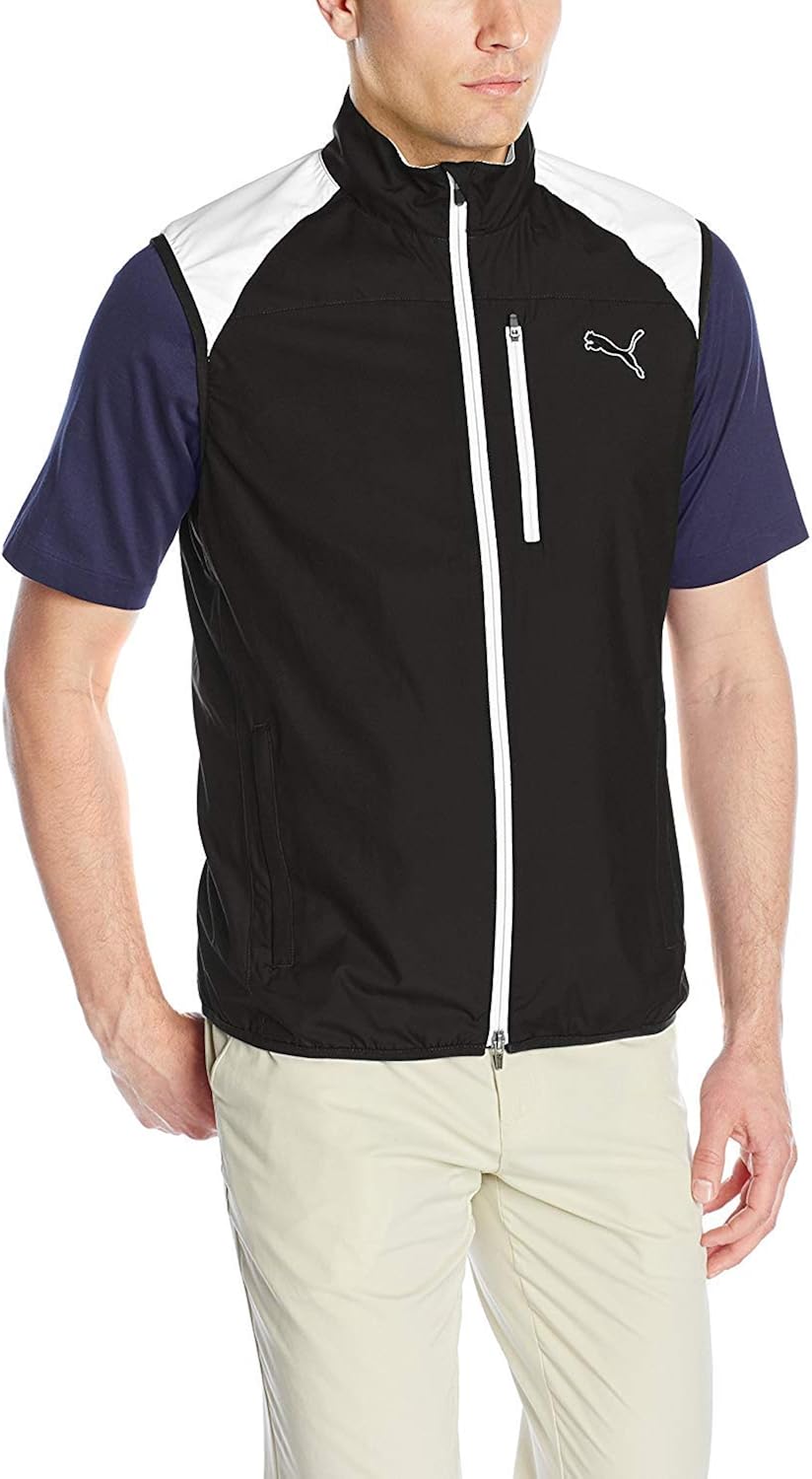 PUMA Golf Men's Wind Vest, Surf The Web, Small Clothing