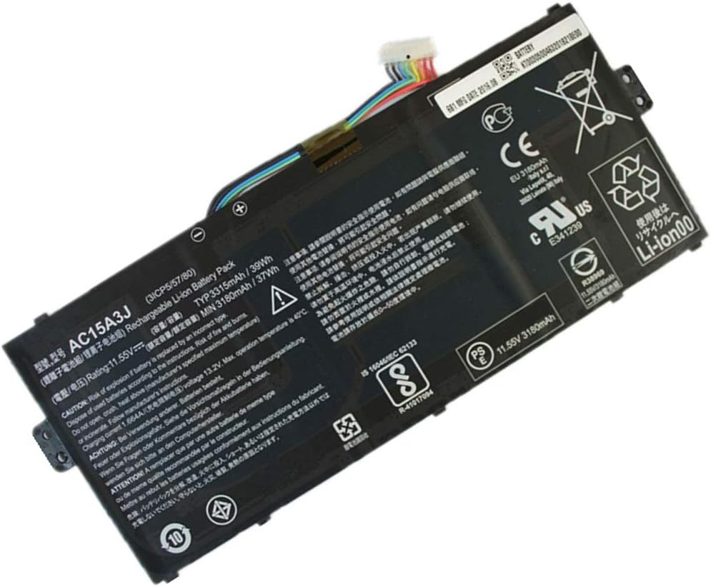 XITAIAN 10.8V 36Wh 3490mAh AC15A3J AC15A8J KT.00303.017 Replacement Battery for ACER Chromebook 11 C735 CB3-131 C738T CB5-132T